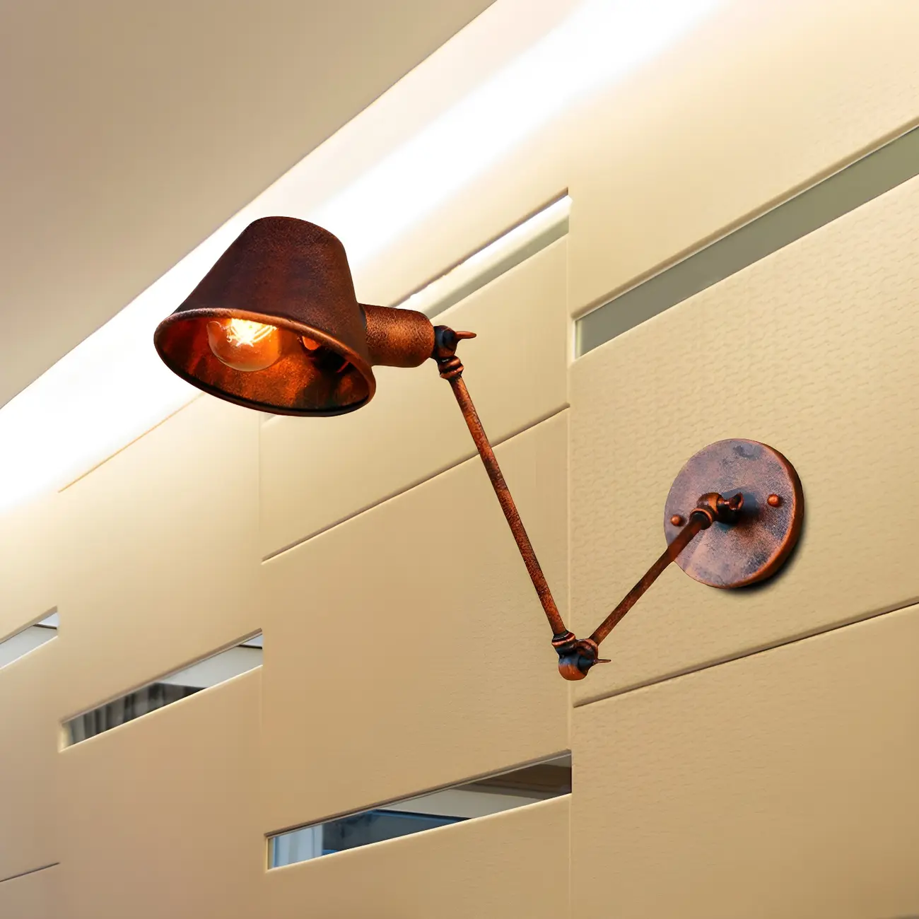 Adjustable Industrial Black  Swing Arm LED Wall Sconce | homeyfad