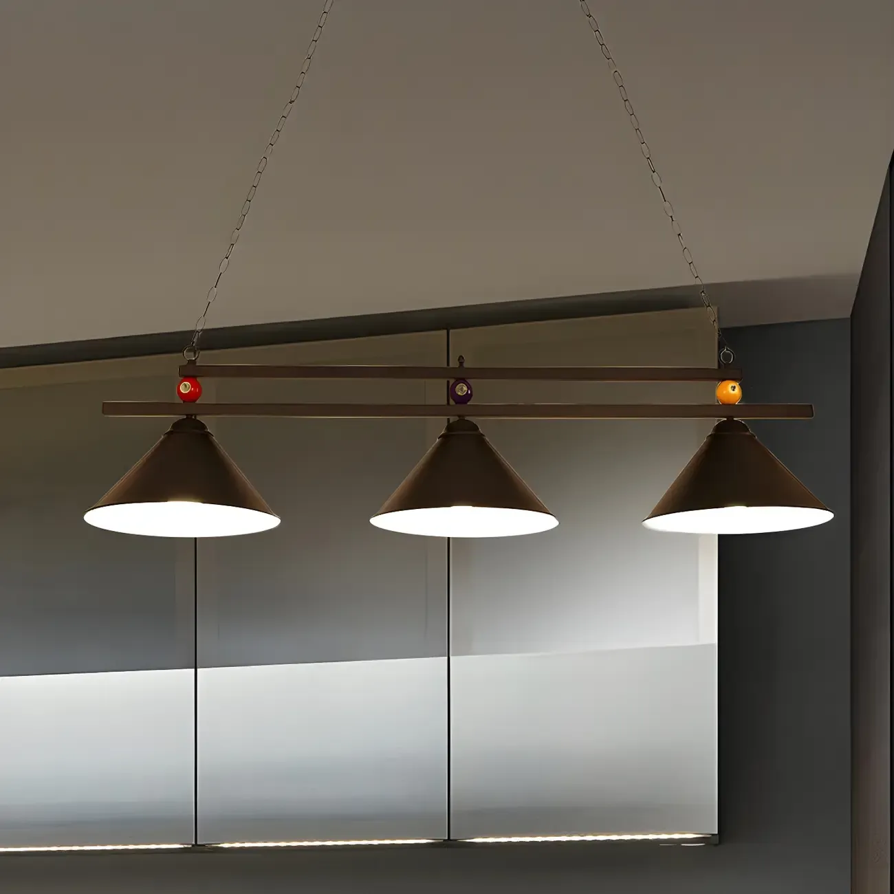 Rustic Metal 3-Light Pendant Light for Game Room Image - 14