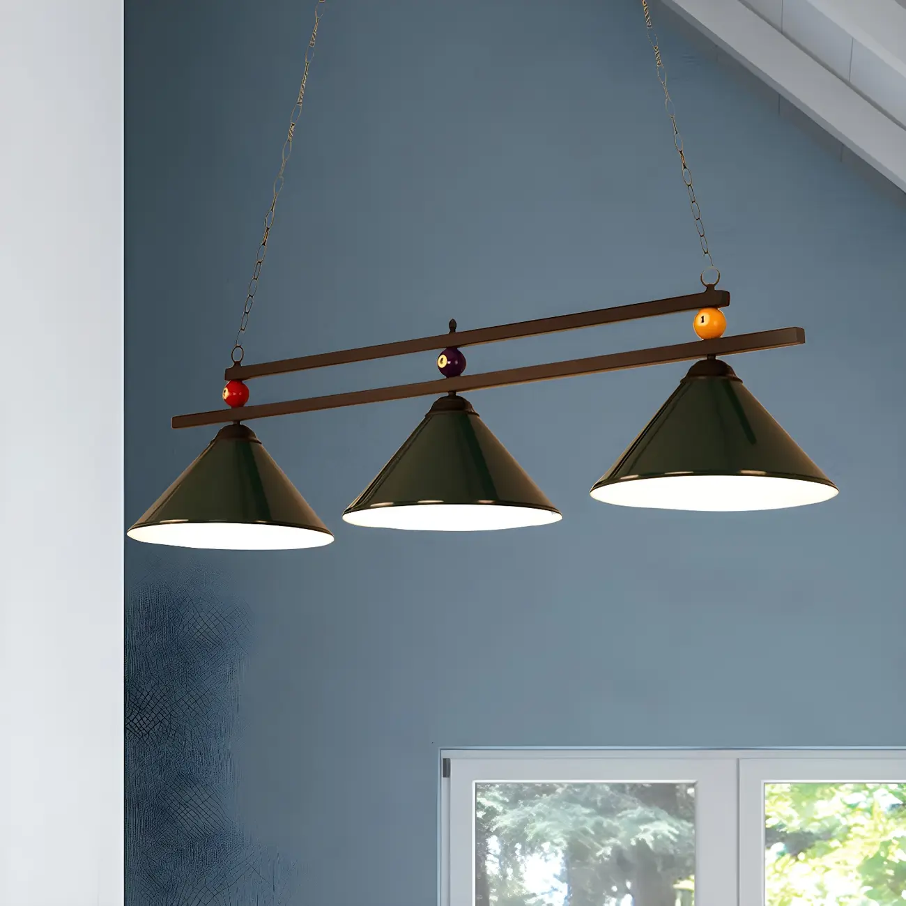 Rustic Metal 3-Light Pendant Light for Game Room Image - 17 | homeyfad