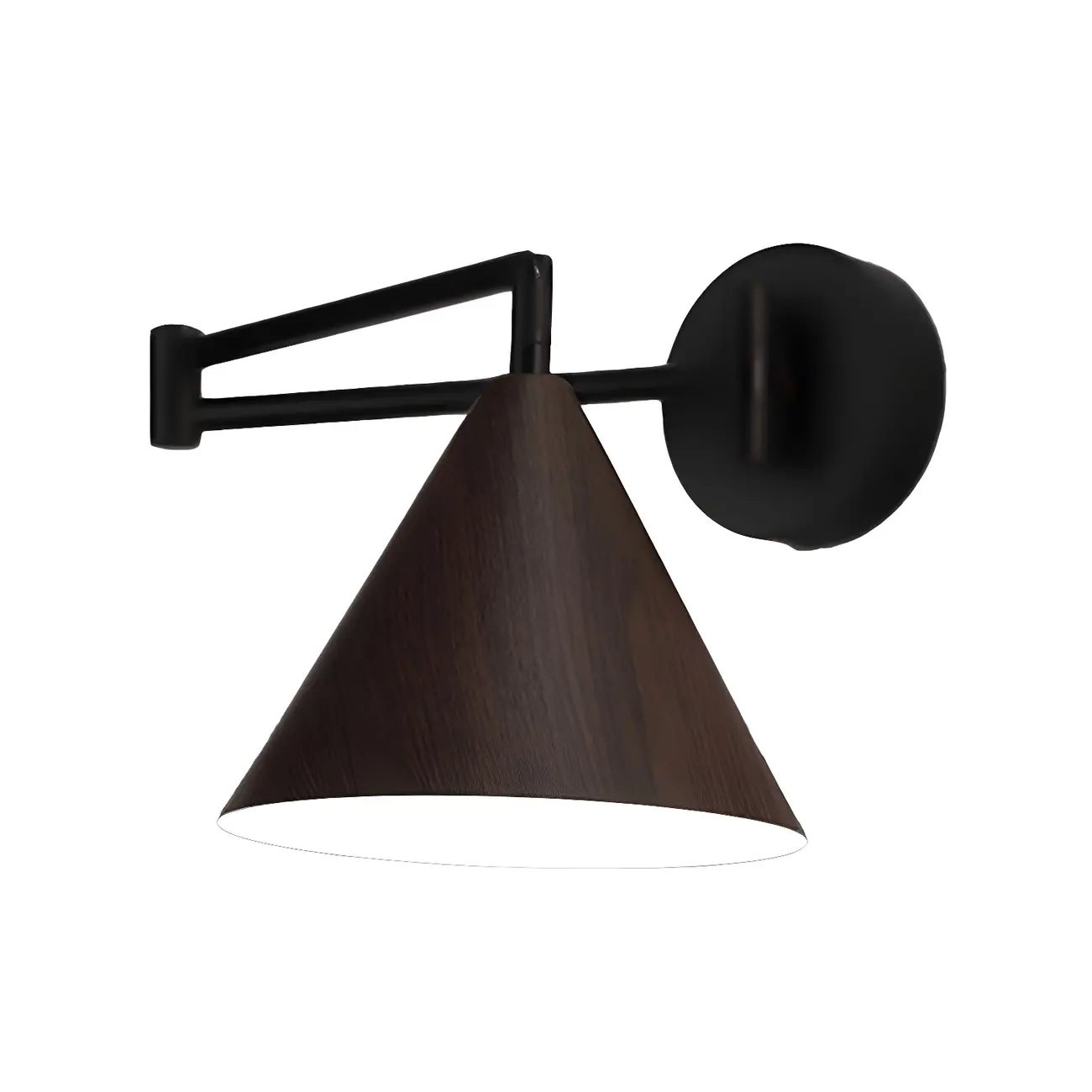 Modern Metal Black Cone Swing Arm Wall Light Image - 5 | homeyfad
