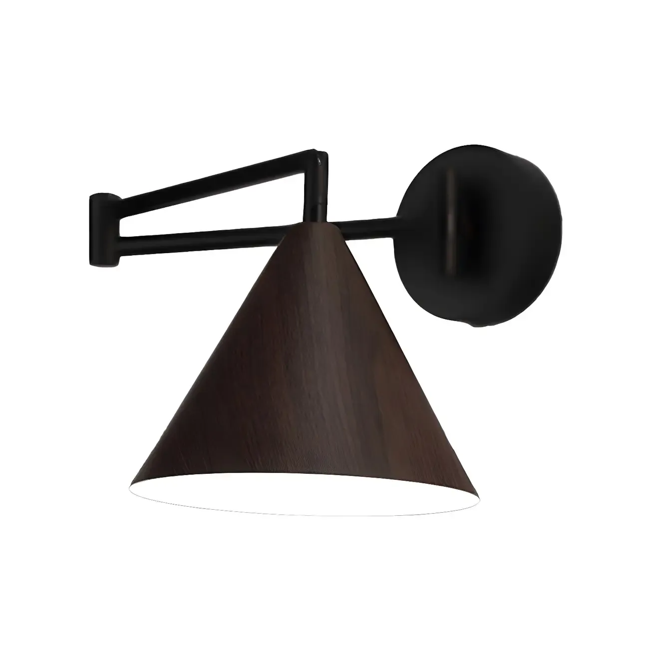 Modern Metal Black Cone Swing Arm Wall Light Image - 5