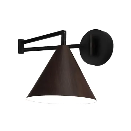 Modern Metal Black Cone Swing Arm Wall Light Image - 5