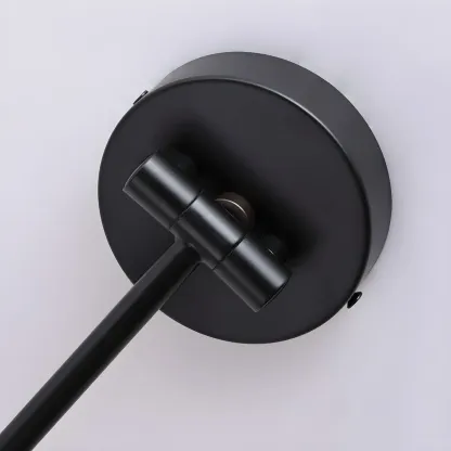 Modern Metal Black Cone Swing Arm Wall Light Image - 13