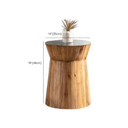 Elegant Geometric Wooden Block Accent Side Table Image - 33