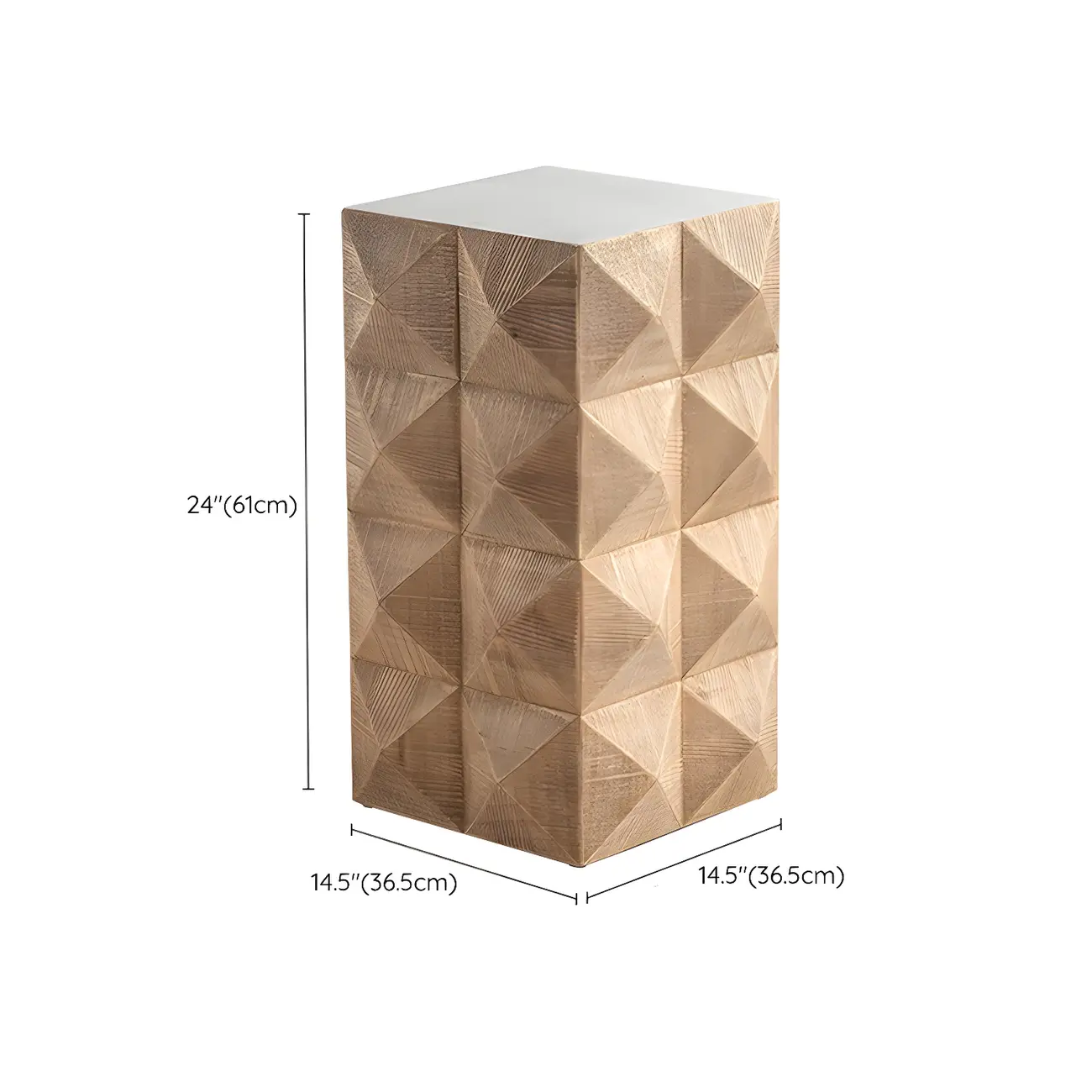 Elegant Geometric Wooden Block Accent Side Table Image - 36 | homeyfad