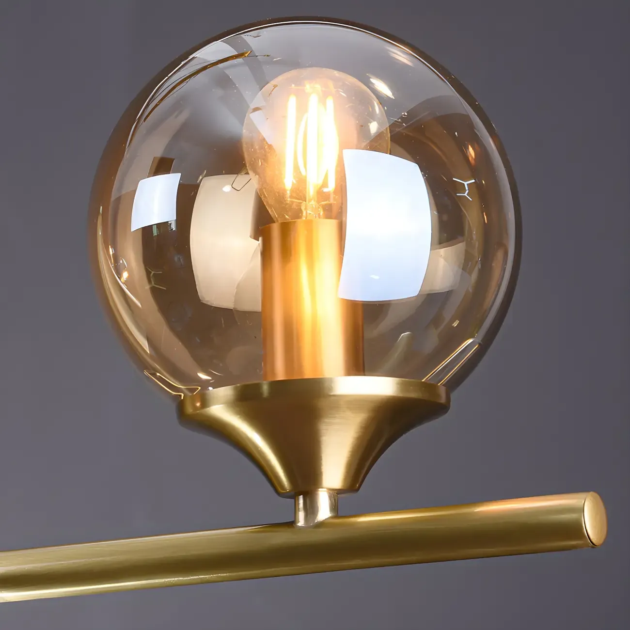 Kitchen Modern Gold Glass Globe Island Chandelier Image - 16