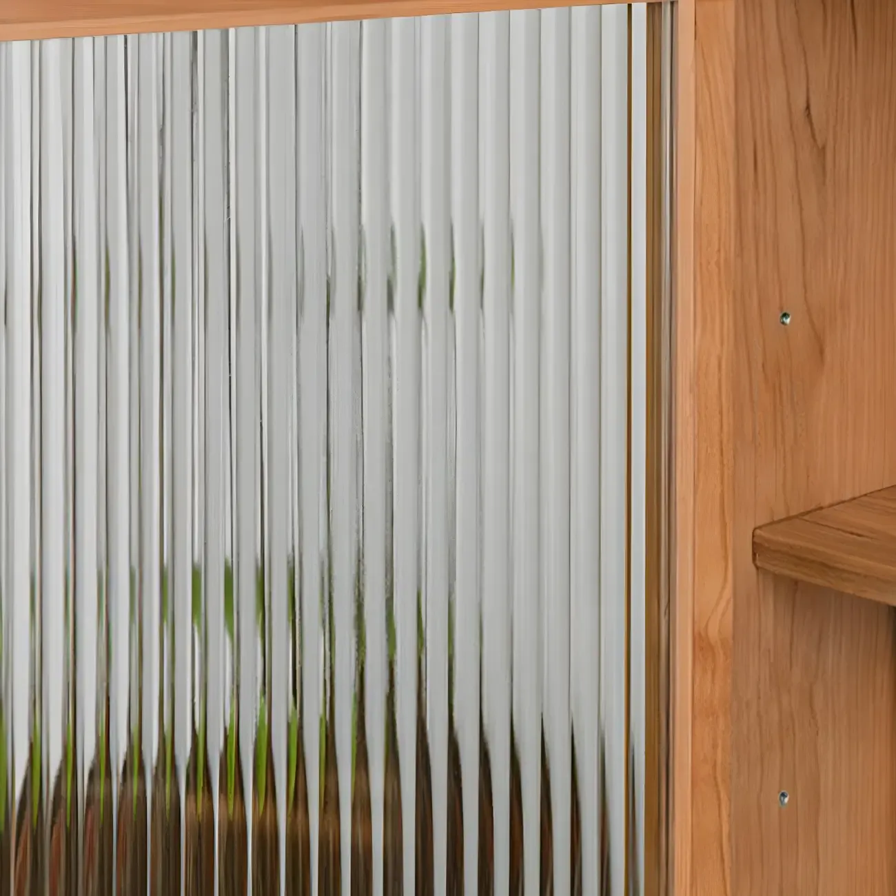 Traditional Wooden Display Cabinet with Glass Door for Kitchen Image - 6