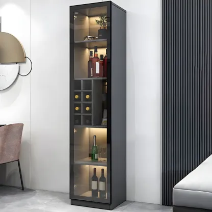 Elegant Wooden Display Cabinet with Lighting for Home Image - 1