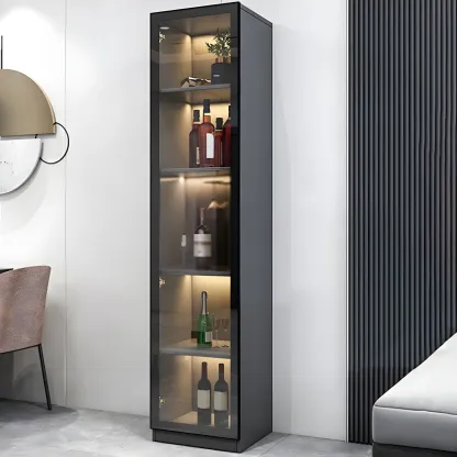 Elegant Wooden Display Cabinet with Lighting for Home Image - 3