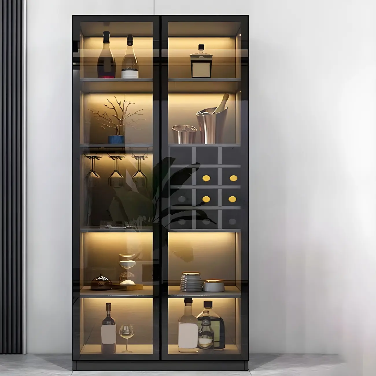 Elegant Wooden Display Cabinet with Lighting for Home Image - 4 | homeyfad