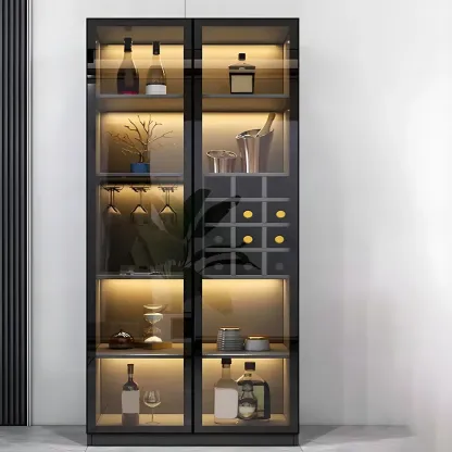 Elegant Wooden Display Cabinet with Lighting for Home Image - 4