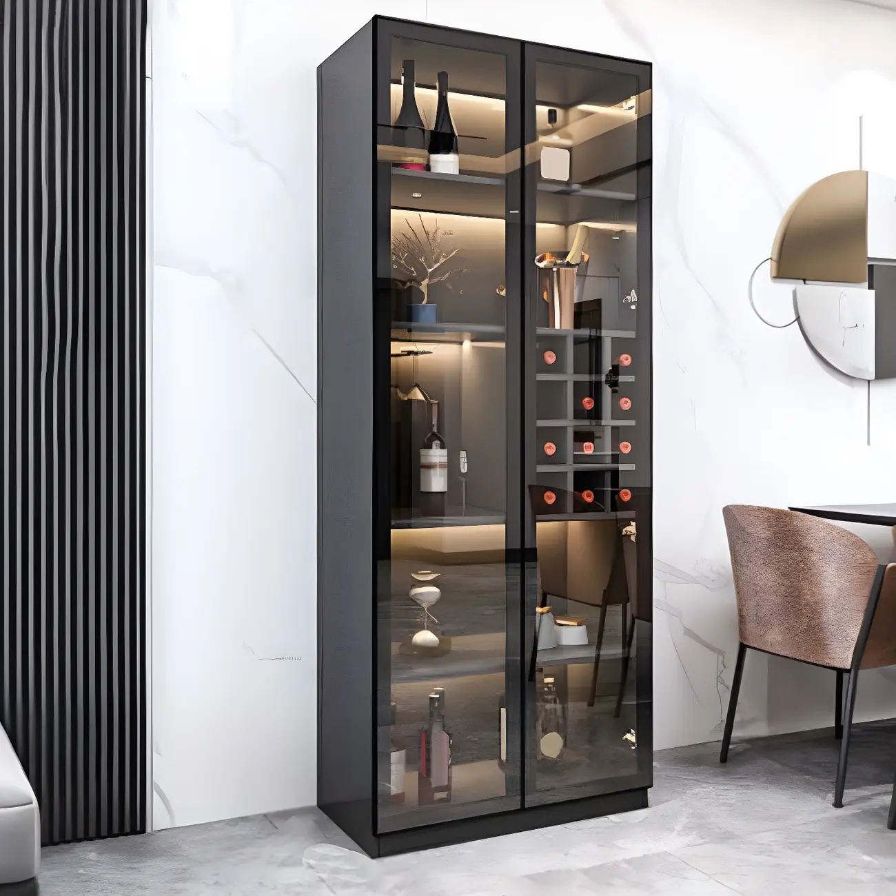 Elegant Wooden Display Cabinet with Lighting for Home Image - 5 | homeyfad