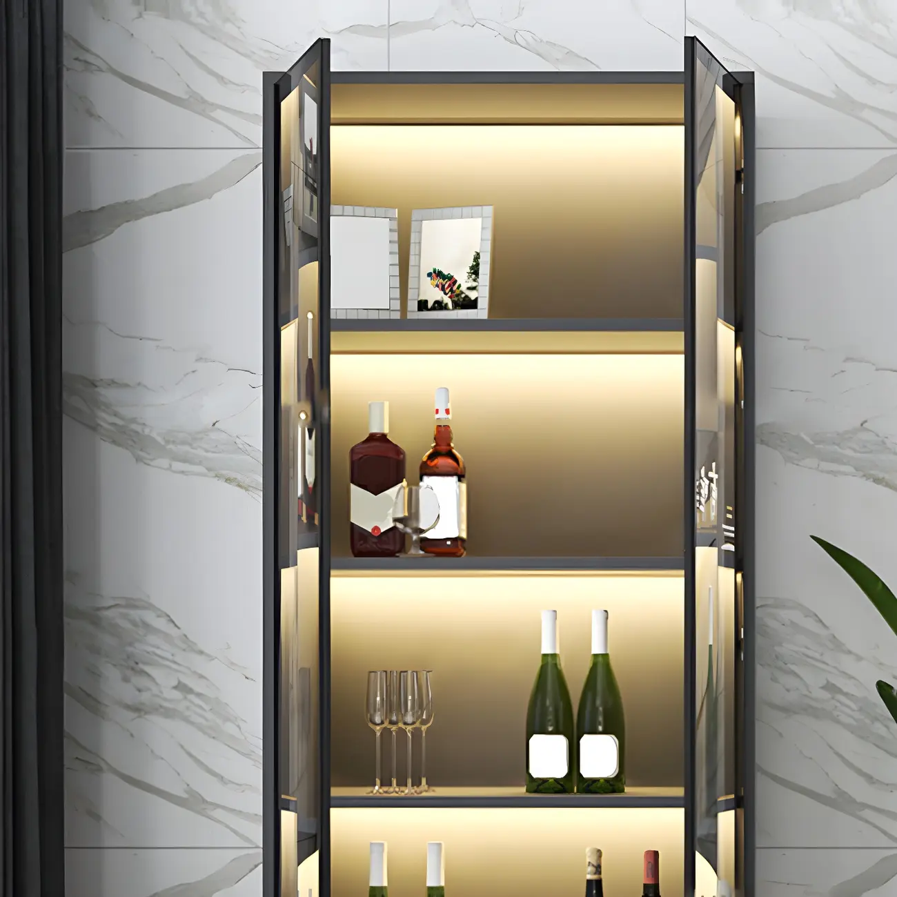 Elegant Wooden Display Cabinet with Lighting for Home Image - 11 | homeyfad