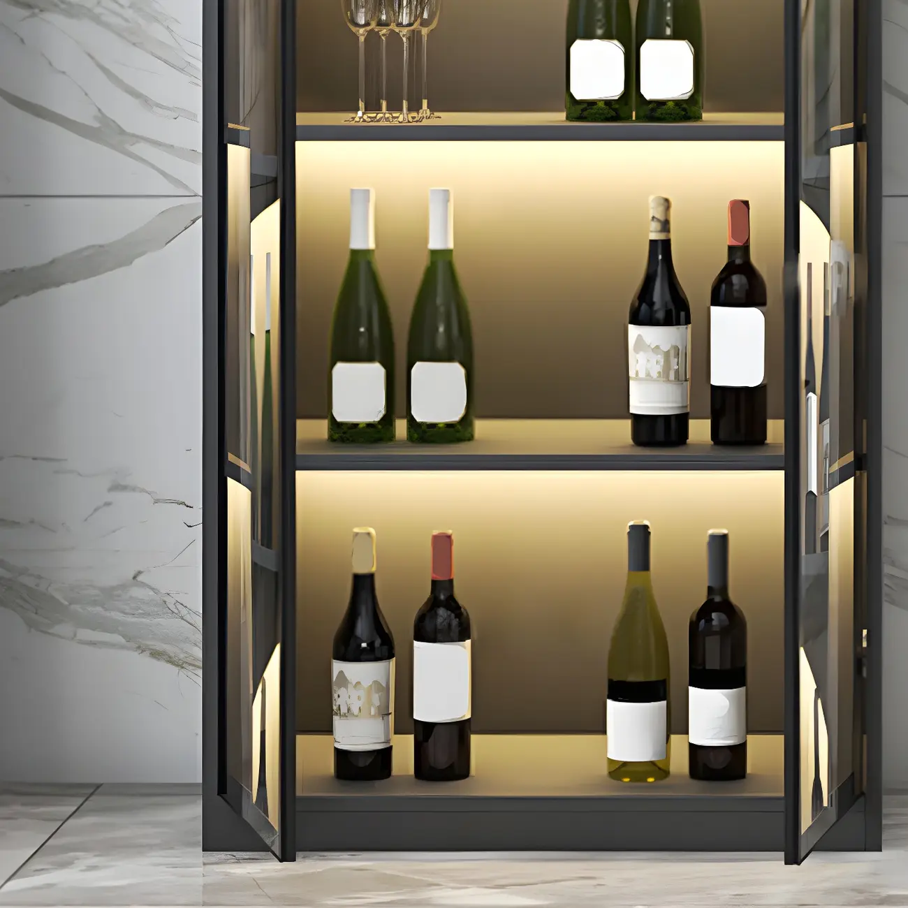 Elegant Wooden Display Cabinet with Lighting for Home Image - 12 | homeyfad