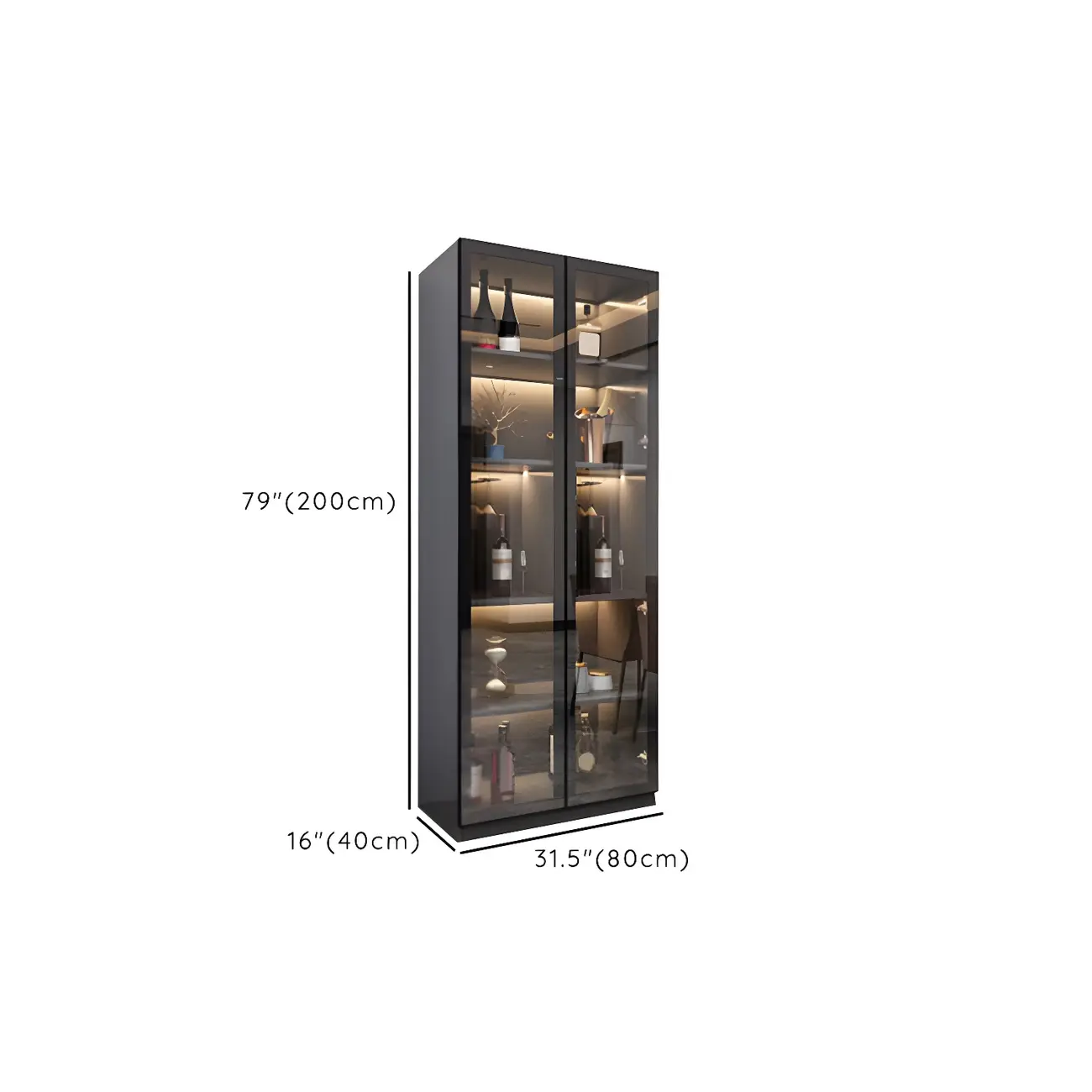 Elegant Wooden Display Cabinet with Lighting for Home Image - 15 | homeyfad