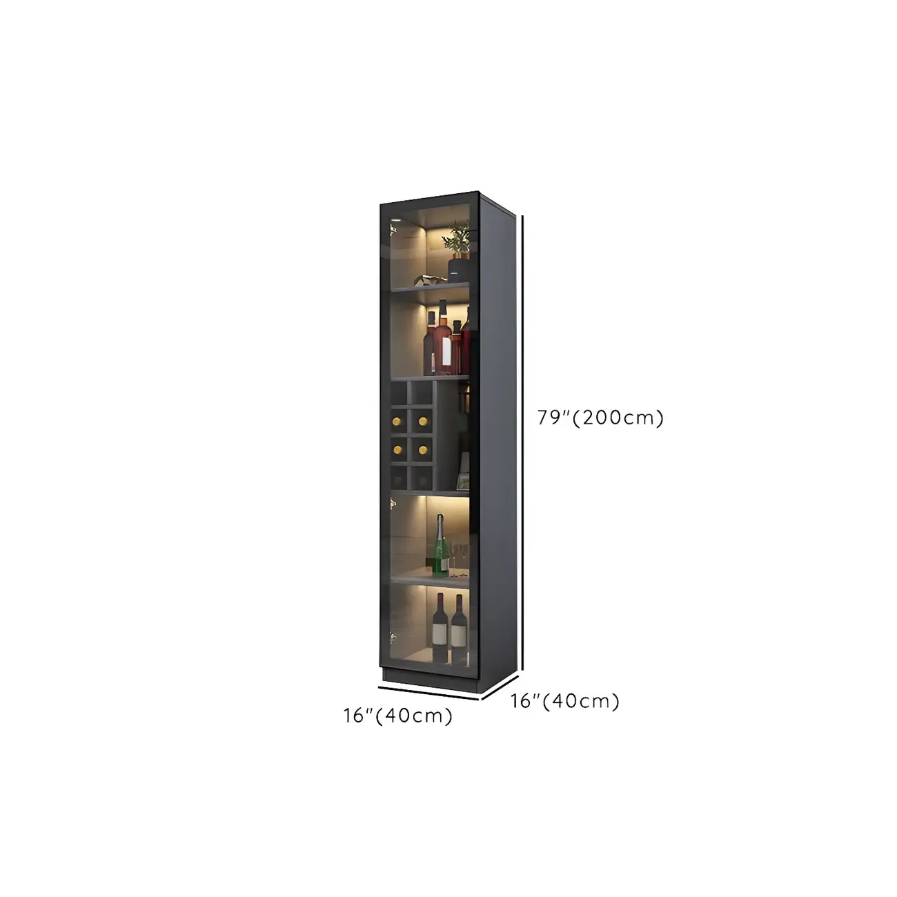 Elegant Wooden Display Cabinet with Lighting for Home Image - 16
