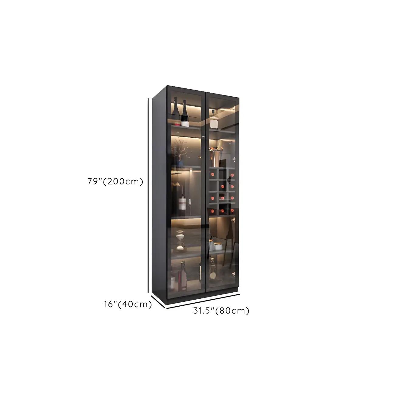 Elegant Wooden Display Cabinet with Lighting for Home Image - 17 | homeyfad
