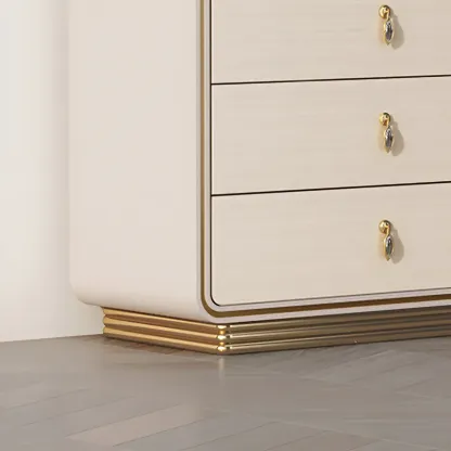 Glam Solid Wood Dresser with Gold Handles for Bedroom Image - 7