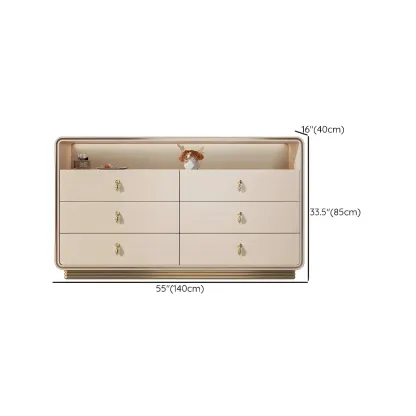 Glam Solid Wood Dresser with Gold Handles for Bedroom Image - 14