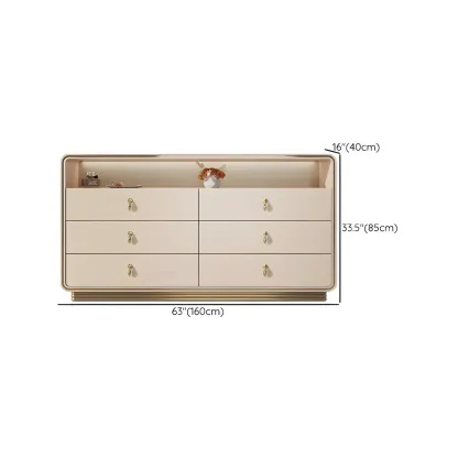 Glam Solid Wood Dresser with Gold Handles for Bedroom Image - 15
