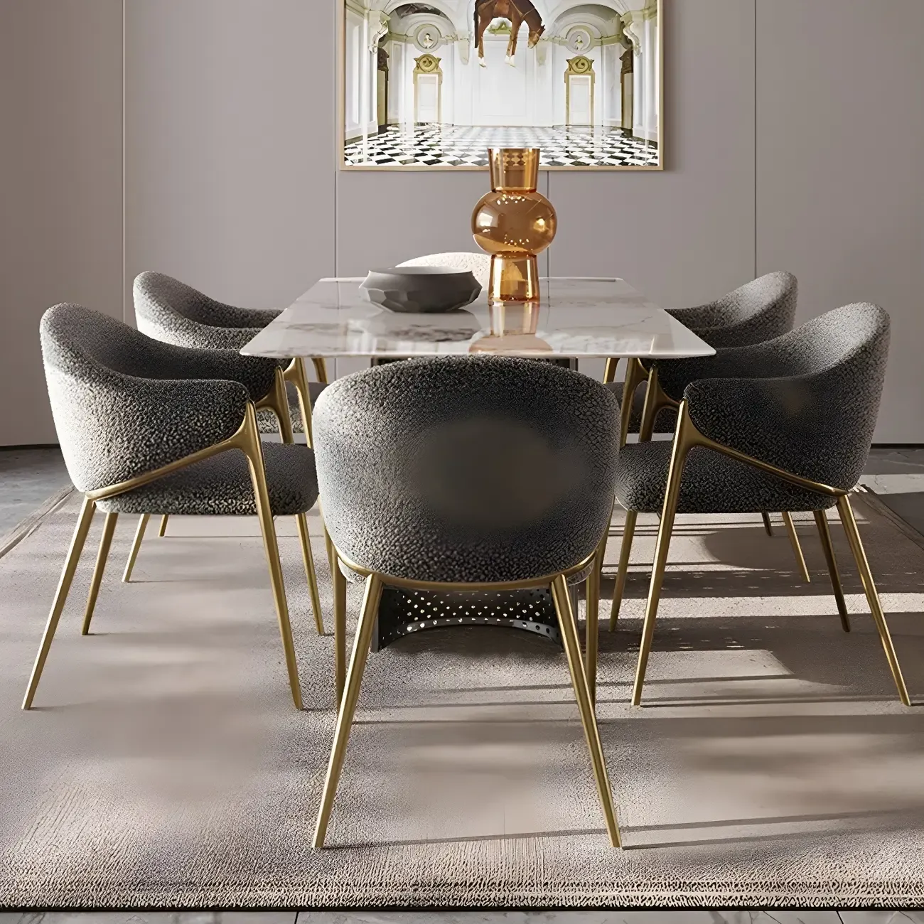 Contemporary Sherpa Low Back White Dining Chairs Set Of 2 Image - 15