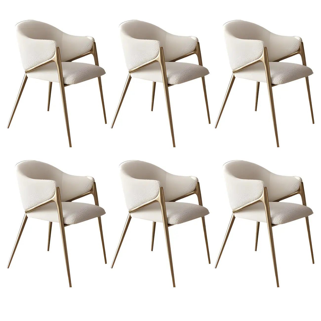 Contemporary Sherpa Low Back White Dining Chairs Set Of 2 Image - 17 | homeyfad