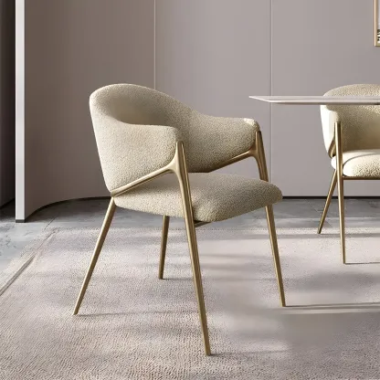 Contemporary Sherpa Low Back White Dining Chairs Set Of 2 Image - 18