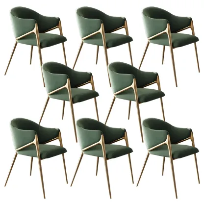 Contemporary Sherpa Low Back White Dining Chairs Set Of 2 Image - 25