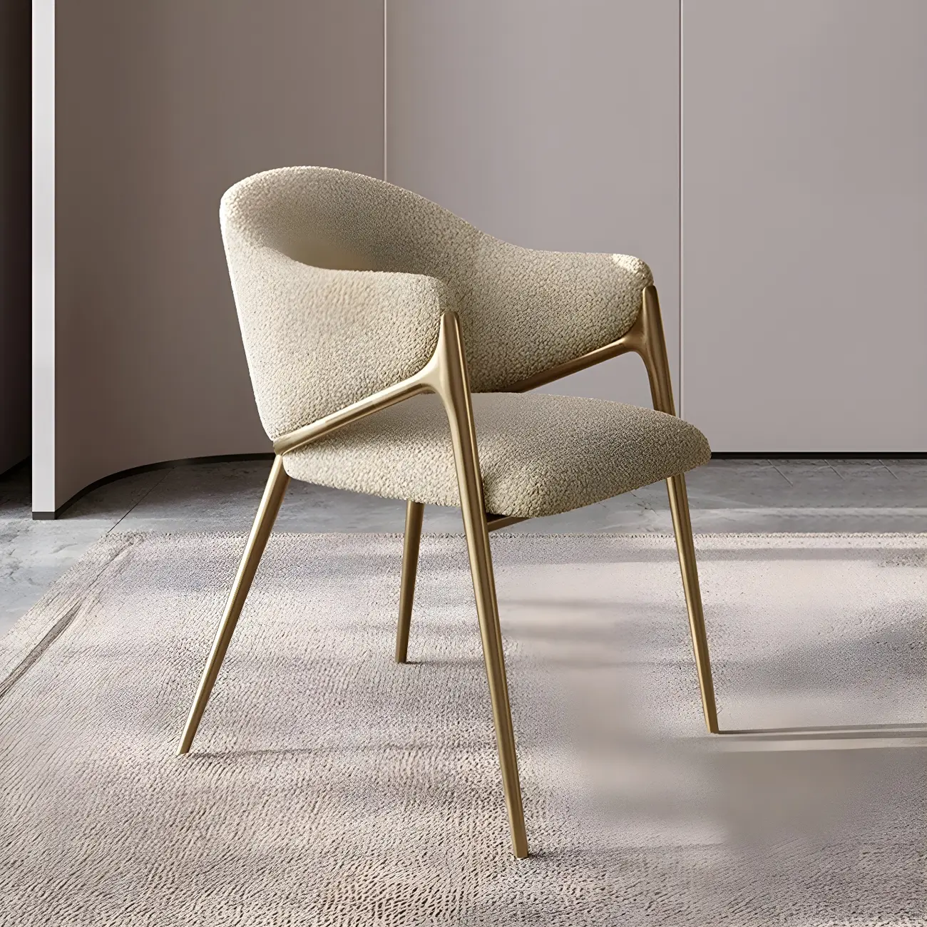 Contemporary Sherpa Low Back White Dining Chairs Set Of 2 Image - 26 | homeyfad