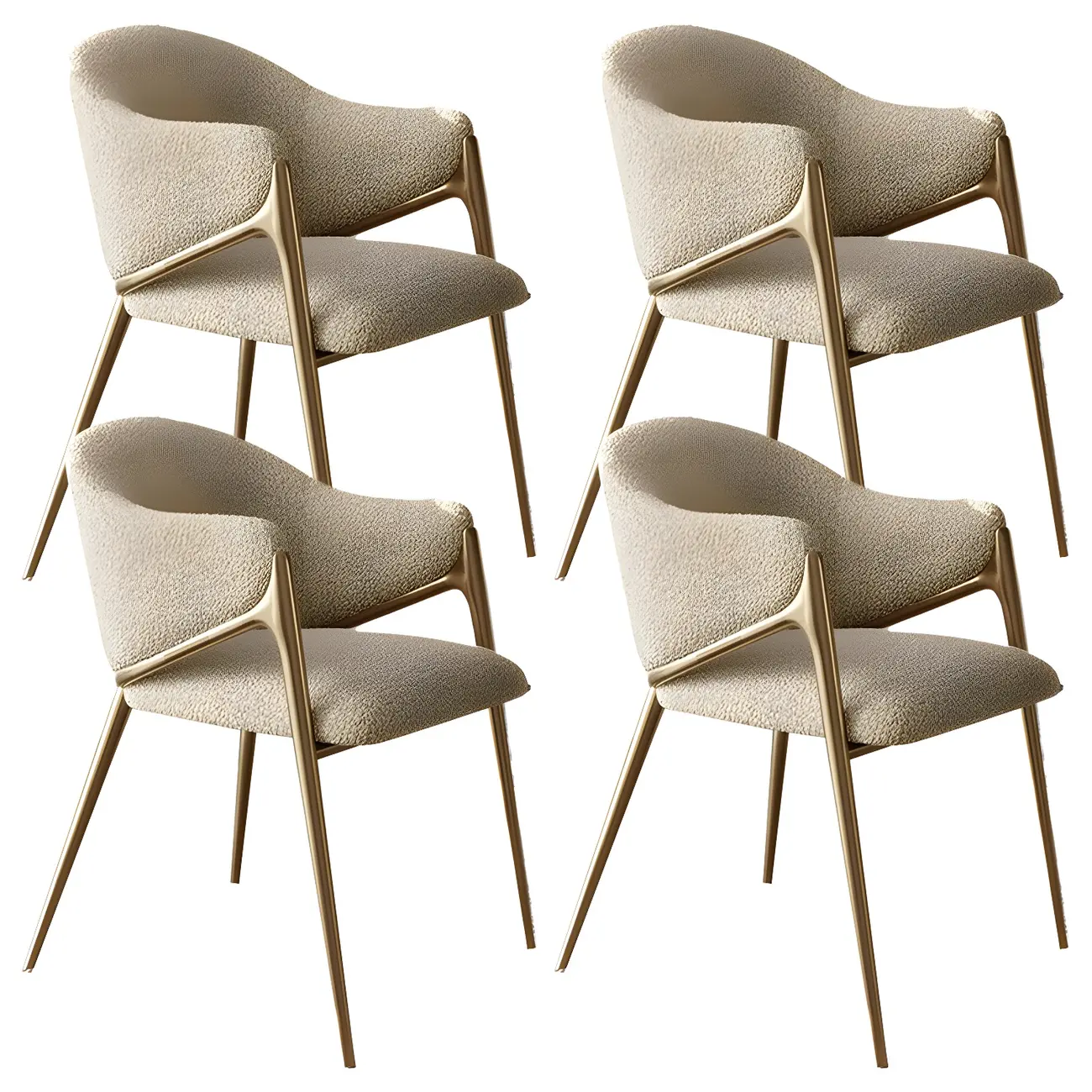 Contemporary Sherpa Low Back White Dining Chairs Set Of 2 Image - 28 | homeyfad