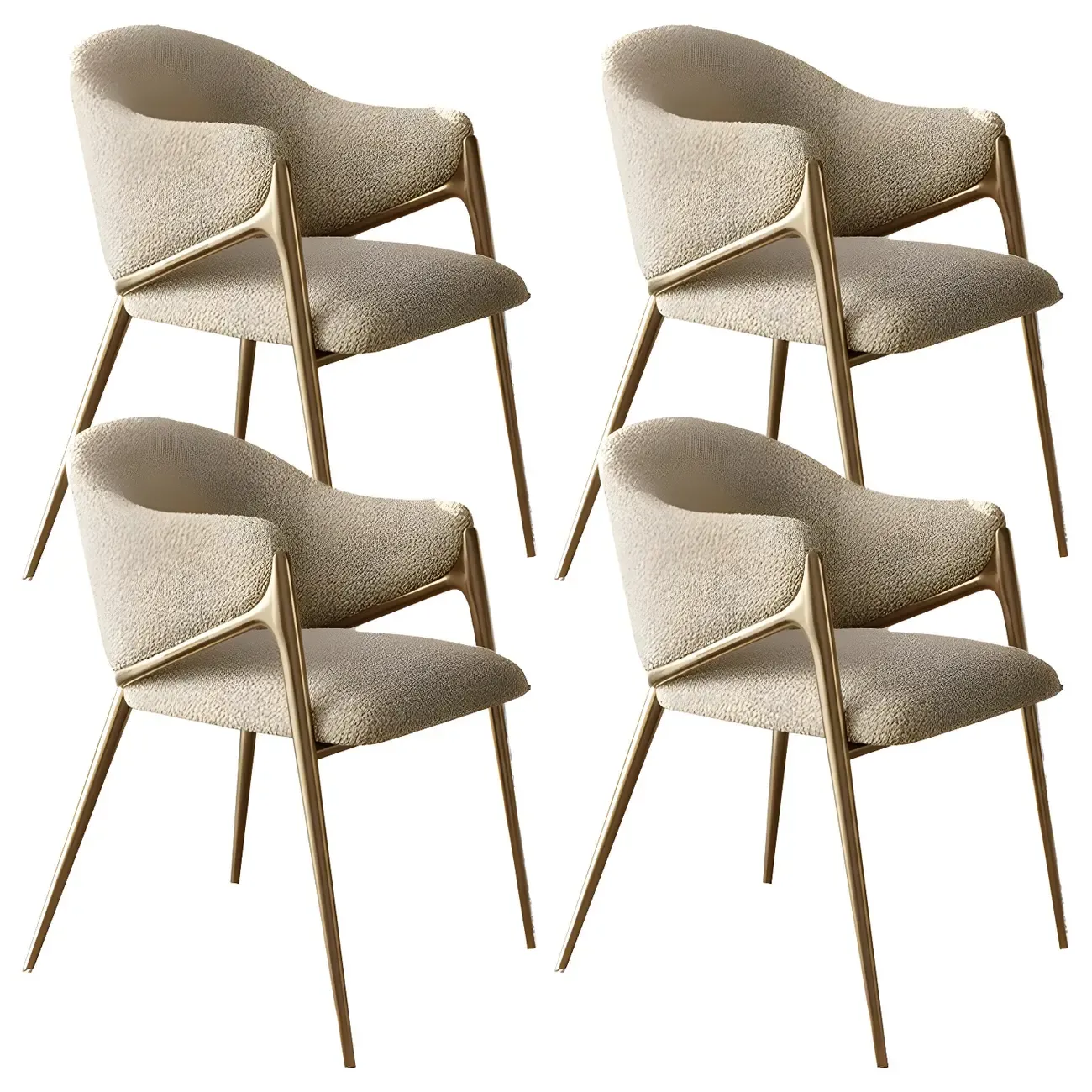 Contemporary Sherpa Low Back White Dining Chairs Set Of 2 Image - 28