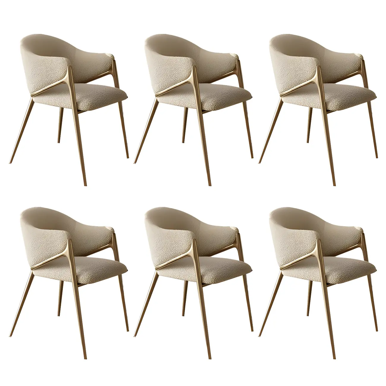 Contemporary Sherpa Low Back White Dining Chairs Set Of 2 Image - 29 | homeyfad