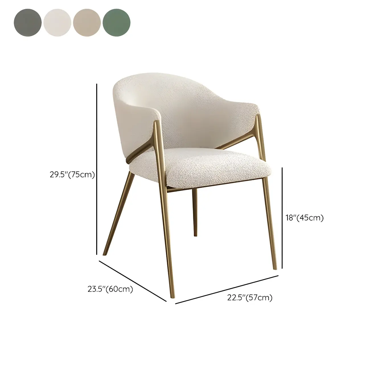 Contemporary Sherpa Low Back White Dining Chairs Set Of 2 #size | homeyfad