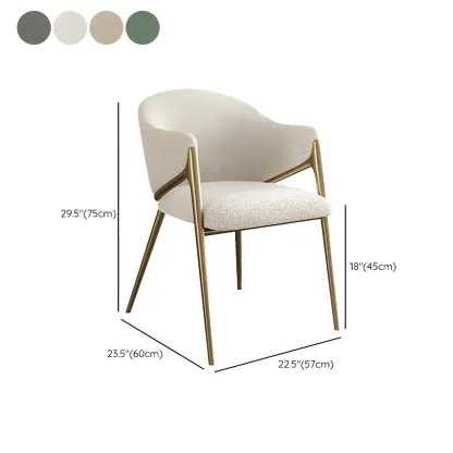 Contemporary Sherpa Low Back White Dining Chairs Set Of 2 #size