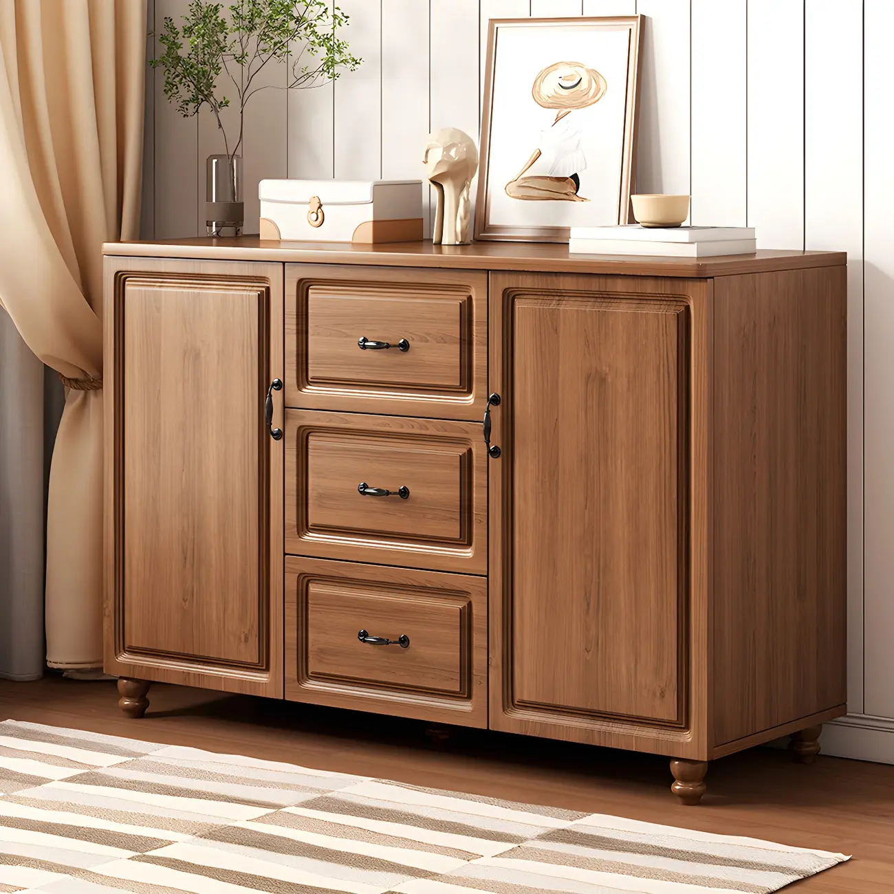 Vintage Nut-Brown Wooden Dressers & Chests with Drawers Image - 1 | homeyfad