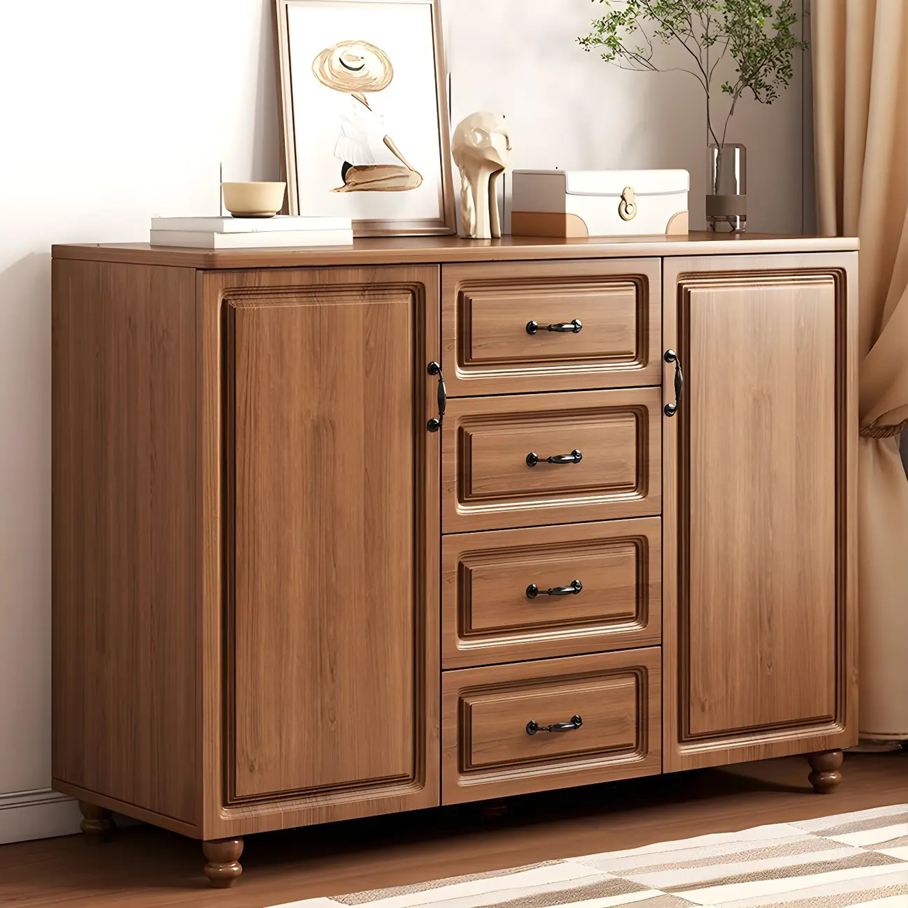 Vintage Nut-Brown Wooden Dressers & Chests with Drawers Image - 3 | homeyfad