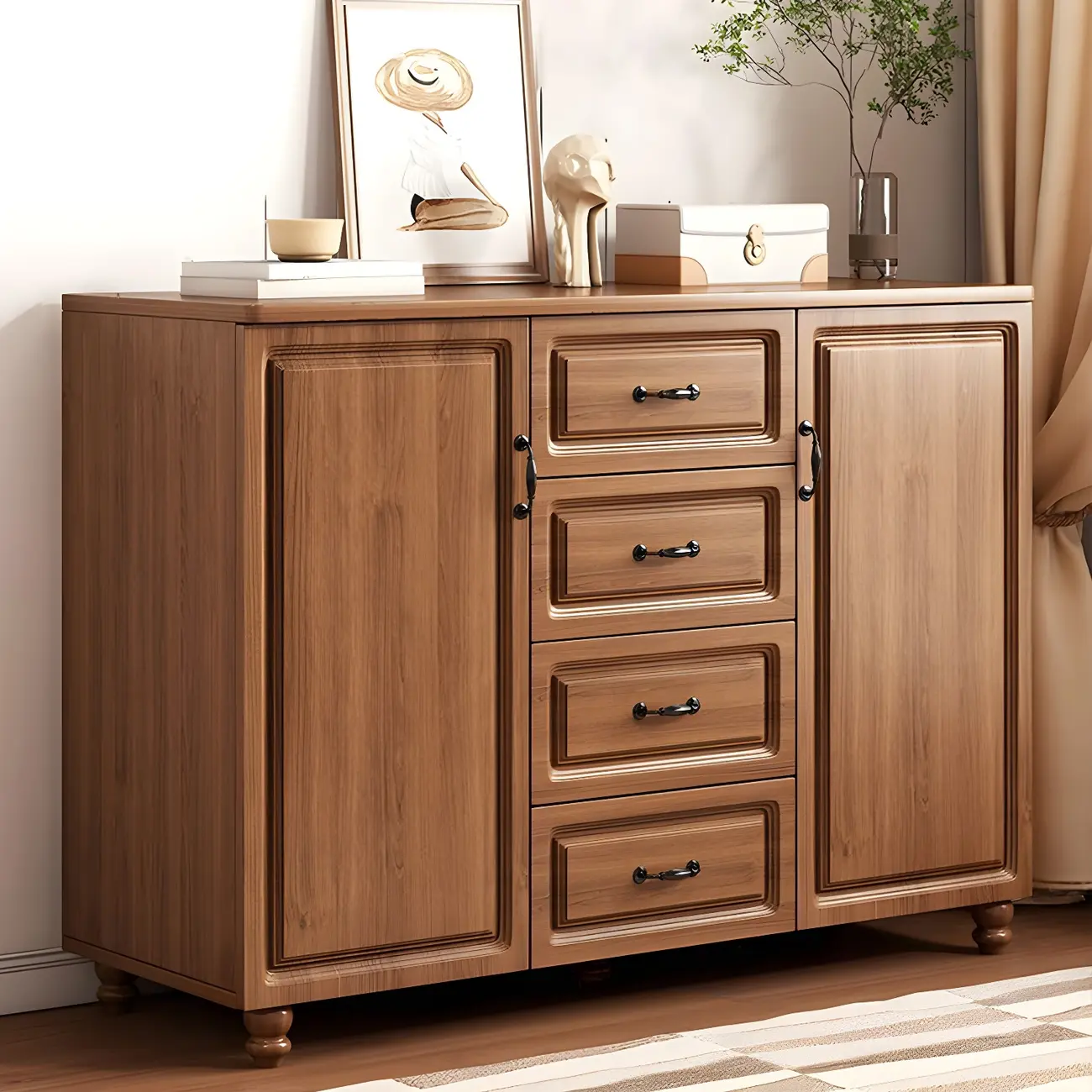 Vintage Nut-Brown Wooden Dressers & Chests with Drawers Image - 7 | homeyfad