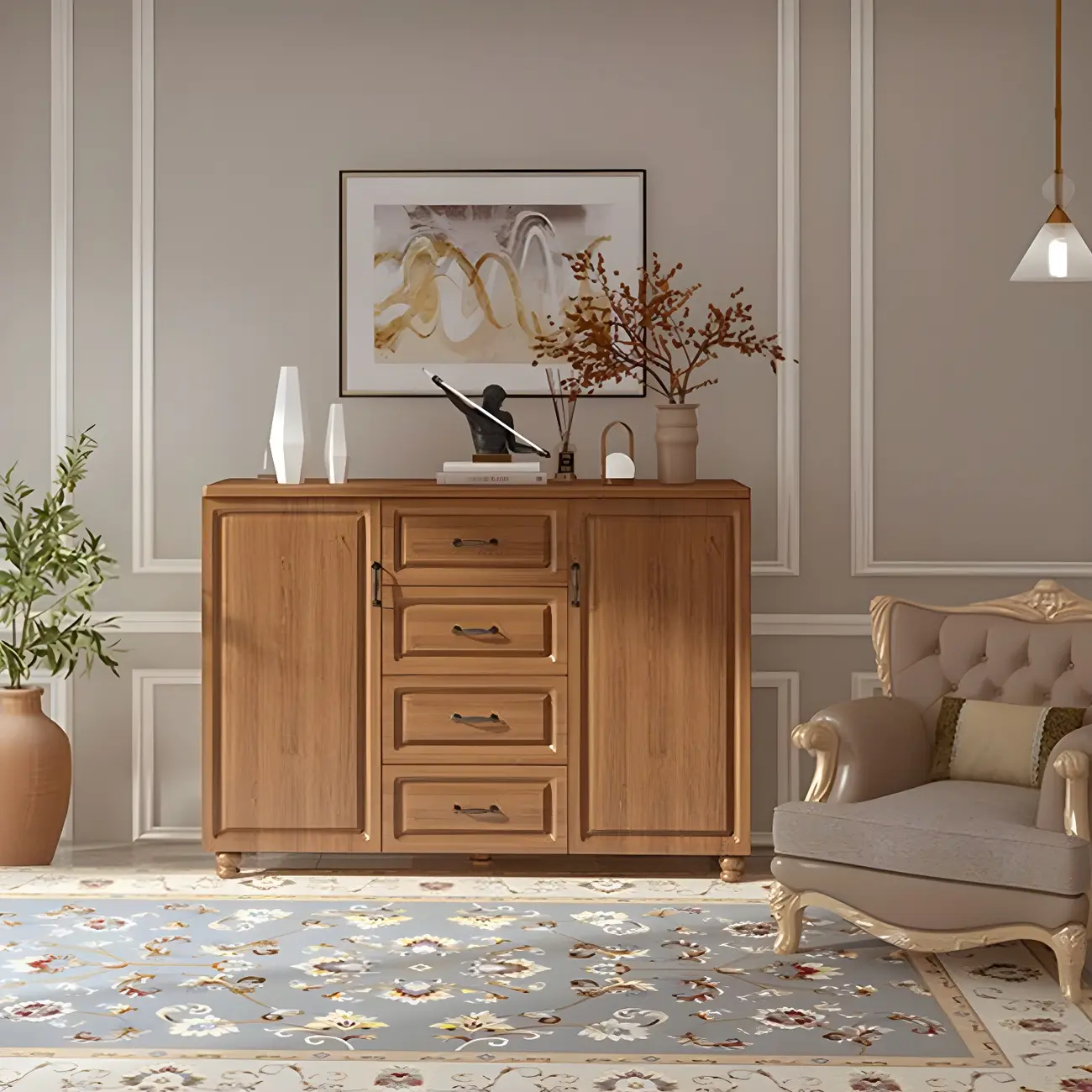 Vintage Nut-Brown Wooden Dressers & Chests with Drawers Image - 25 | homeyfad