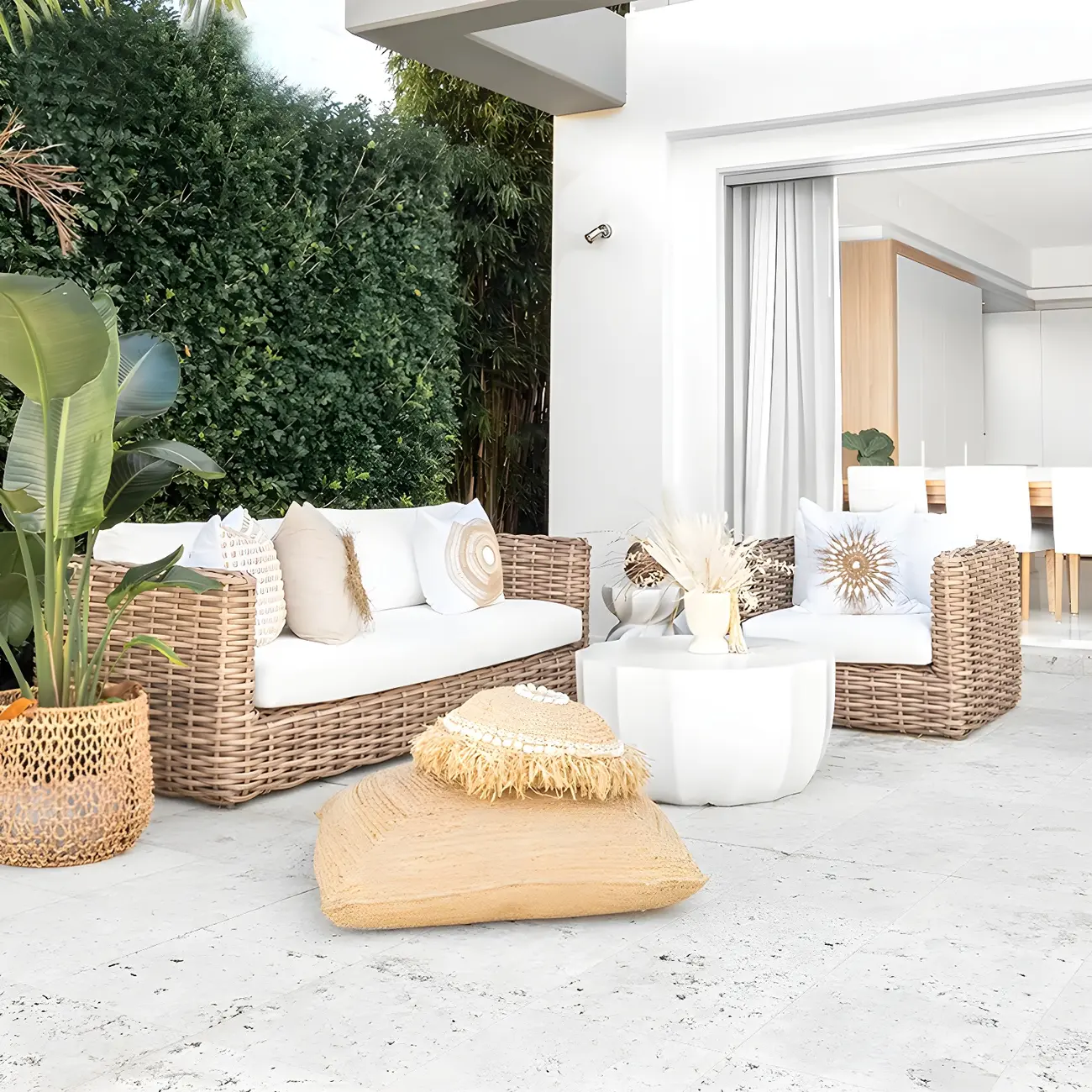 Modern Rattan Patio Sofa Set - UV & Water Resistant Image - 1 | homeyfad