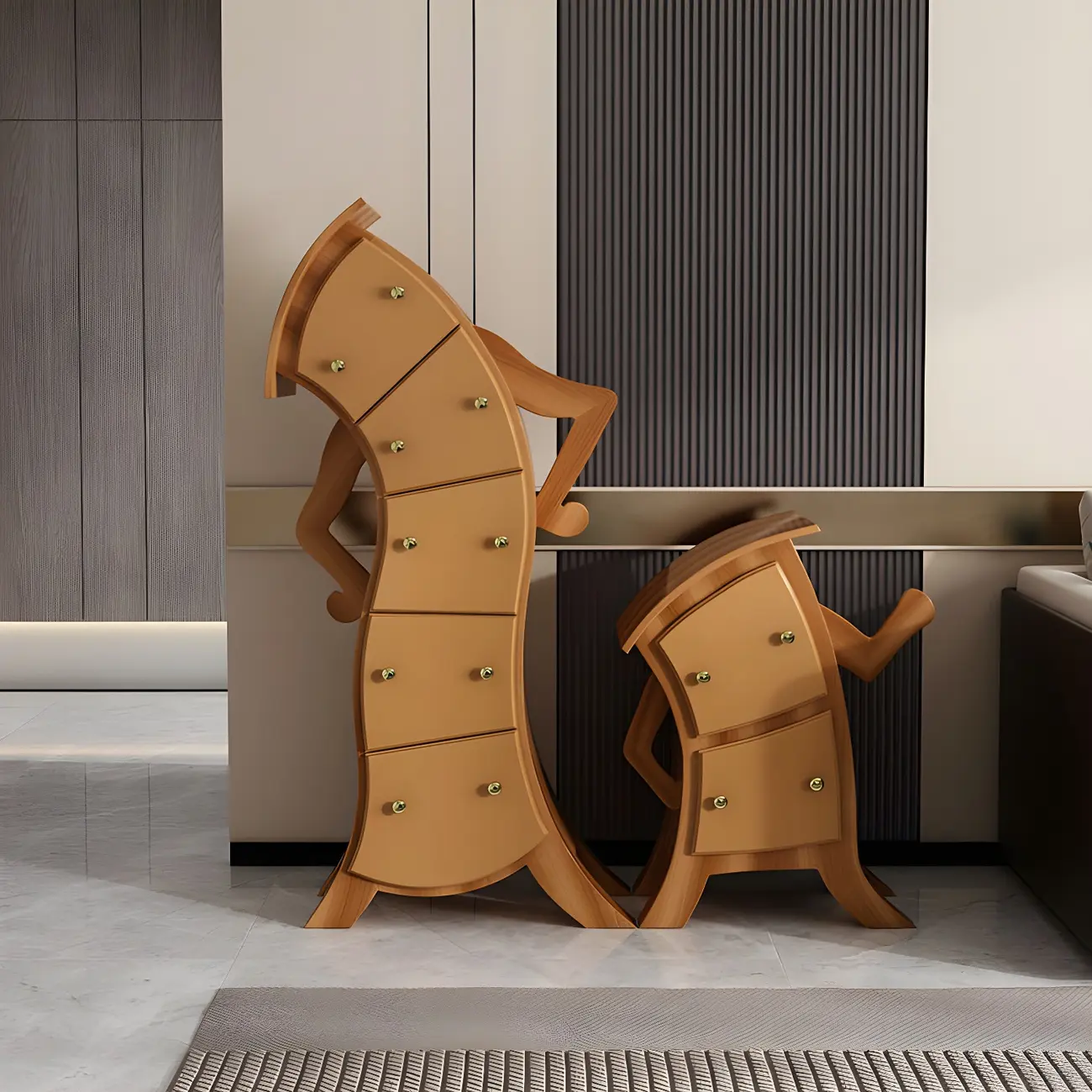 Moedern Wood Vertical Lingerie Chest Anthropomorphic Design Image - 1 | homeyfad