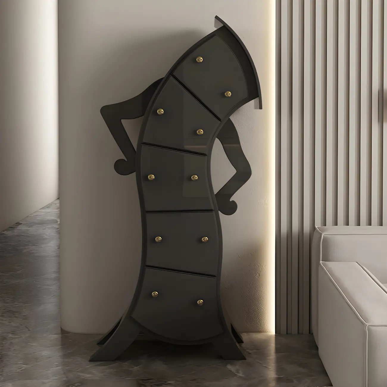 Moedern Wood Vertical Lingerie Chest Anthropomorphic Design Image - 3 | homeyfad