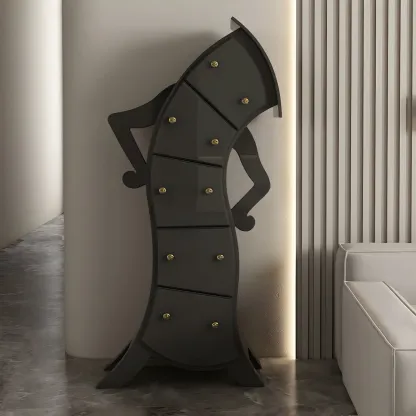 Moedern Wood Vertical Lingerie Chest Anthropomorphic Design Image - 3