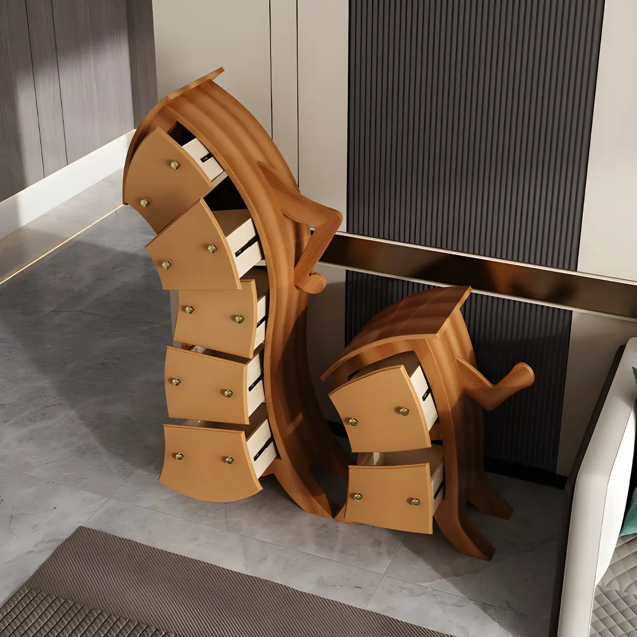 Moedern Wood Vertical Lingerie Chest Anthropomorphic Design Image - 2 | homeyfad