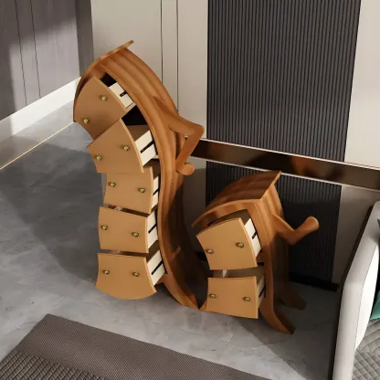Moedern Wood Vertical Lingerie Chest Anthropomorphic Design Image - 2