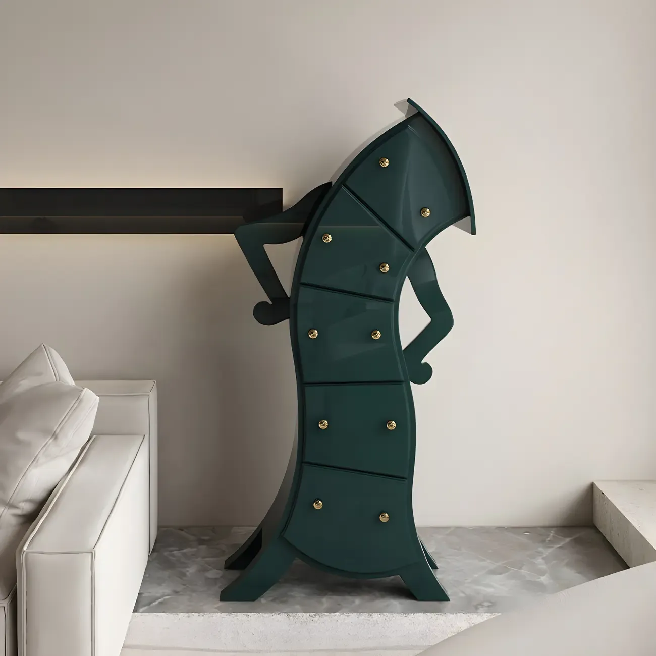 Moedern Wood Vertical Lingerie Chest Anthropomorphic Design Image - 4