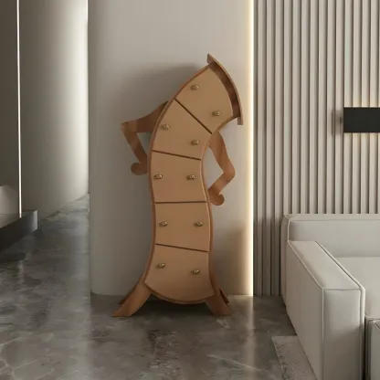 Moedern Wood Vertical Lingerie Chest Anthropomorphic Design Image - 7
