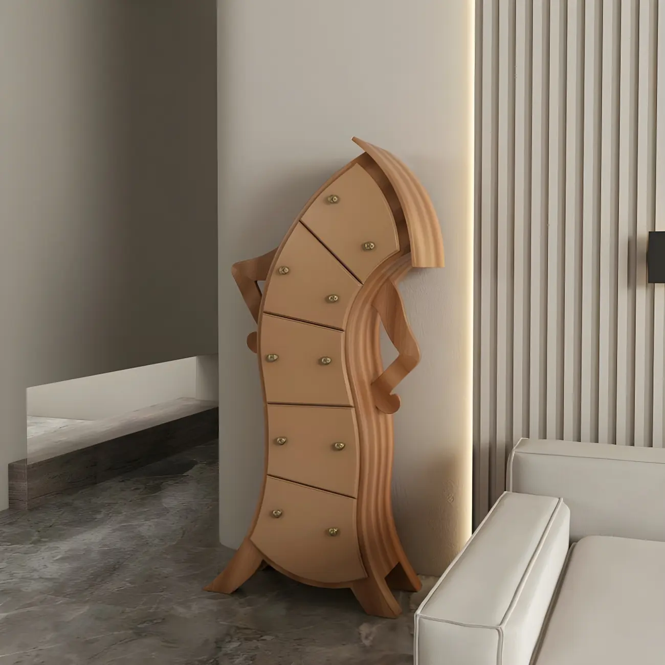 Moedern Wood Vertical Lingerie Chest Anthropomorphic Design Image - 14 | homeyfad