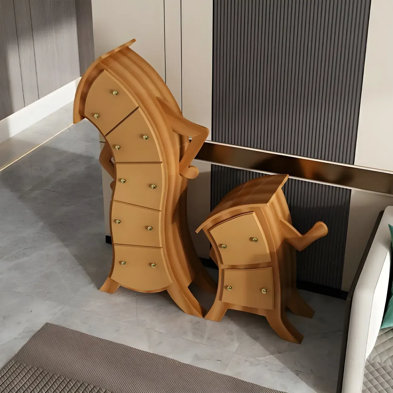 Moedern Wood Vertical Lingerie Chest Anthropomorphic Design Image - 20