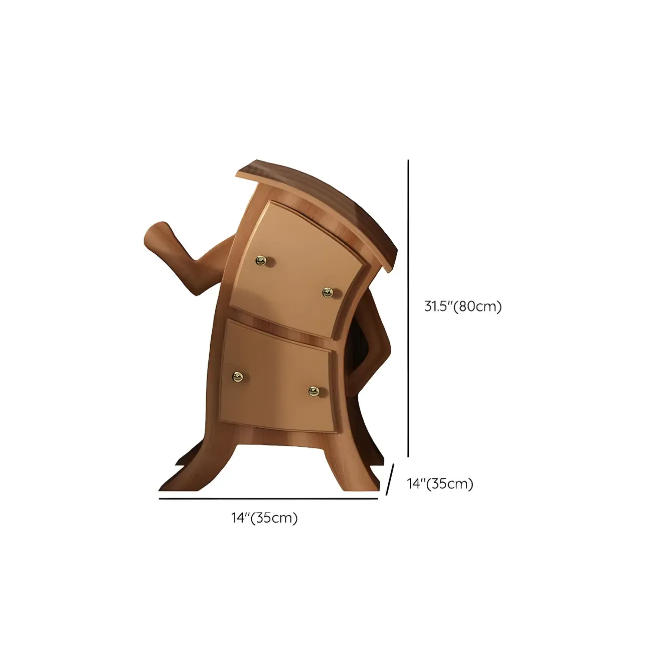 Moedern Wood Vertical Lingerie Chest Anthropomorphic Design Image - 22