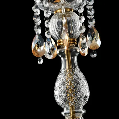 Luxury Dome Clear Crystal Pendant Light Adjustable Height Image - 13